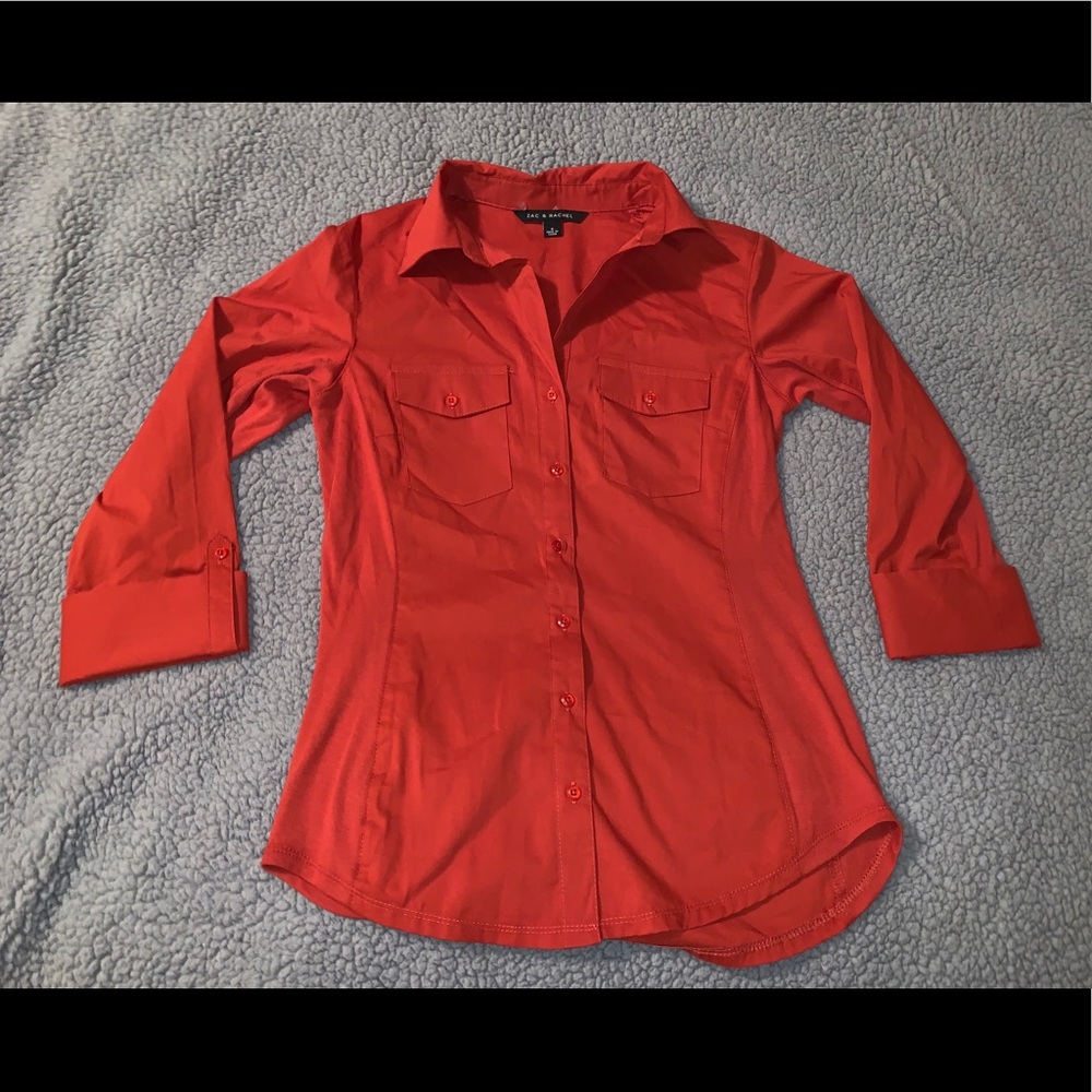 Zac & Rachel burnt orange button-up top